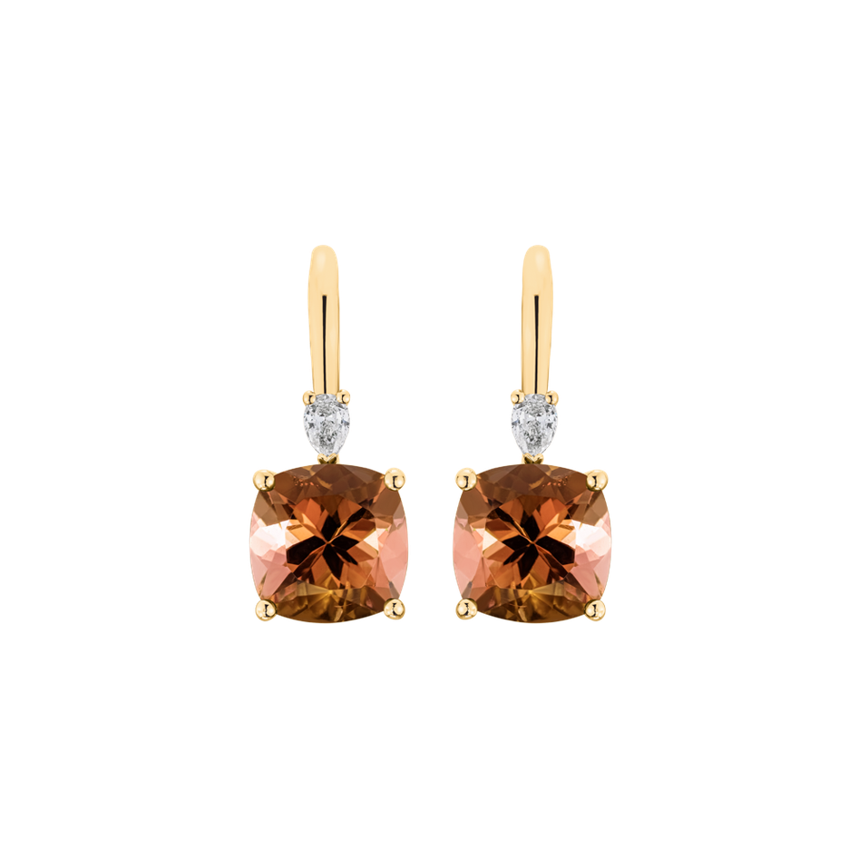 Náušnice s diamantem a turmalínem Cassian