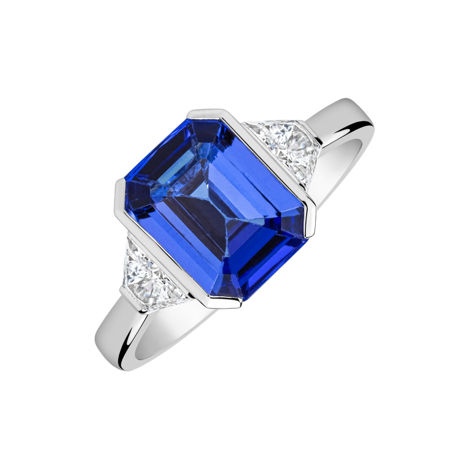 Prsten s diamanty a tanzanitem Moonlit Promise
