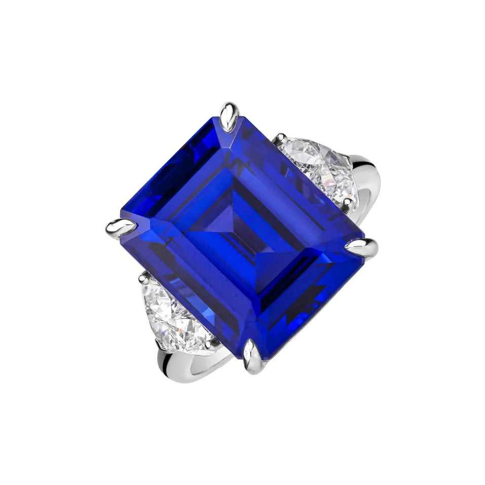 Prsten s diamanty a tanzanitem Egbert