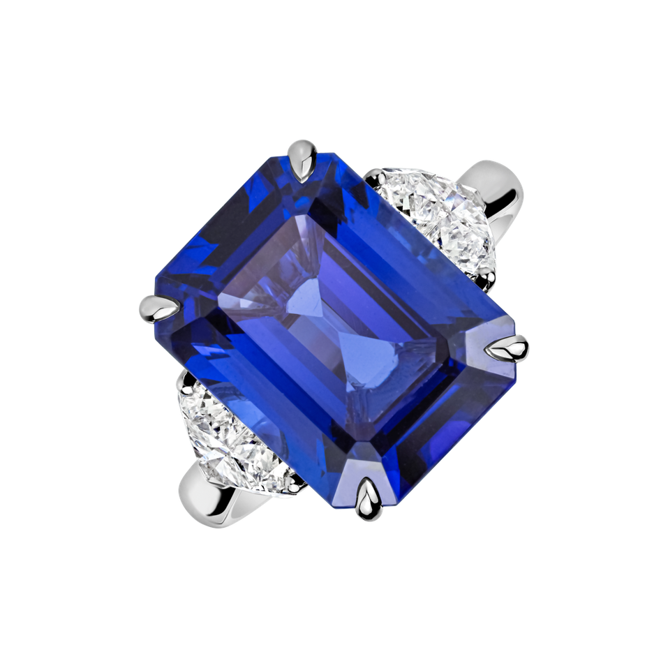 Prsten s diamanty a tanzanitem Egbert