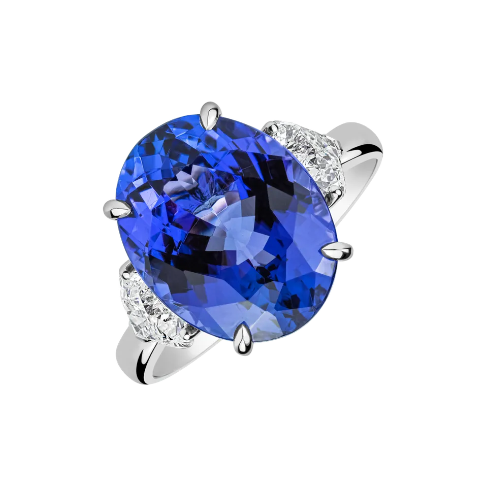Prsten s diamanty a tanzanitem Dravyn