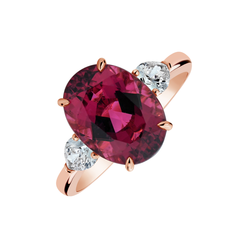 Prsten s diamanty a turmalínem Opheliane