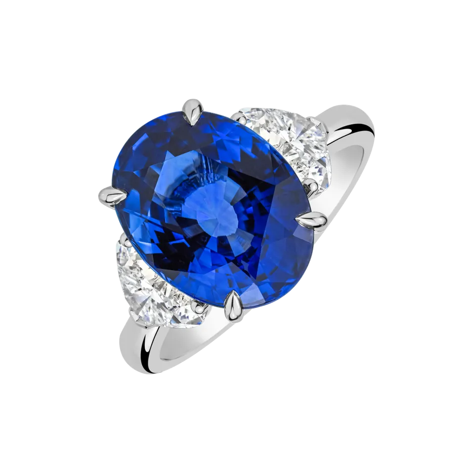 Prsten s diamanty a safírem Dravyn