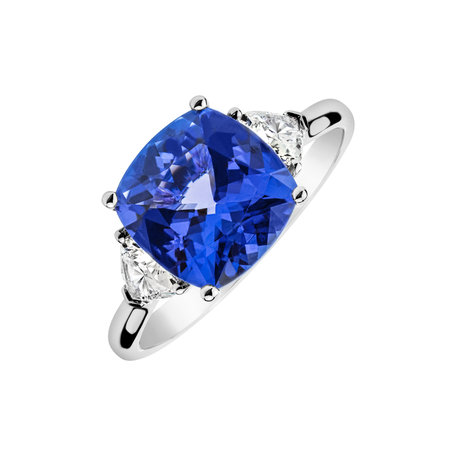 Prsten s diamanty a tanzanitem Frostbloom