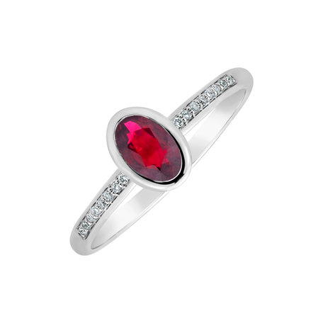 Prsten s diamanty a rubínem Elliptical perfection