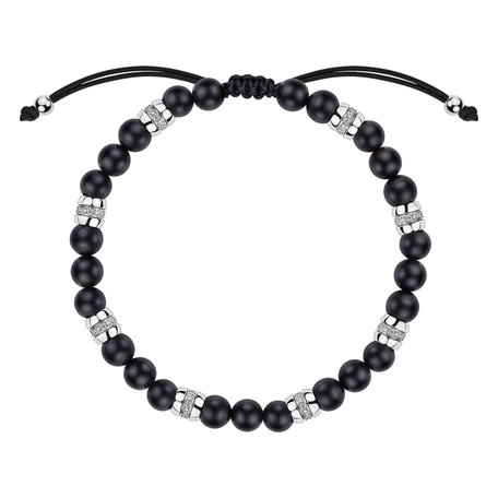 Náramek s diamanty a acháty Eclipse String