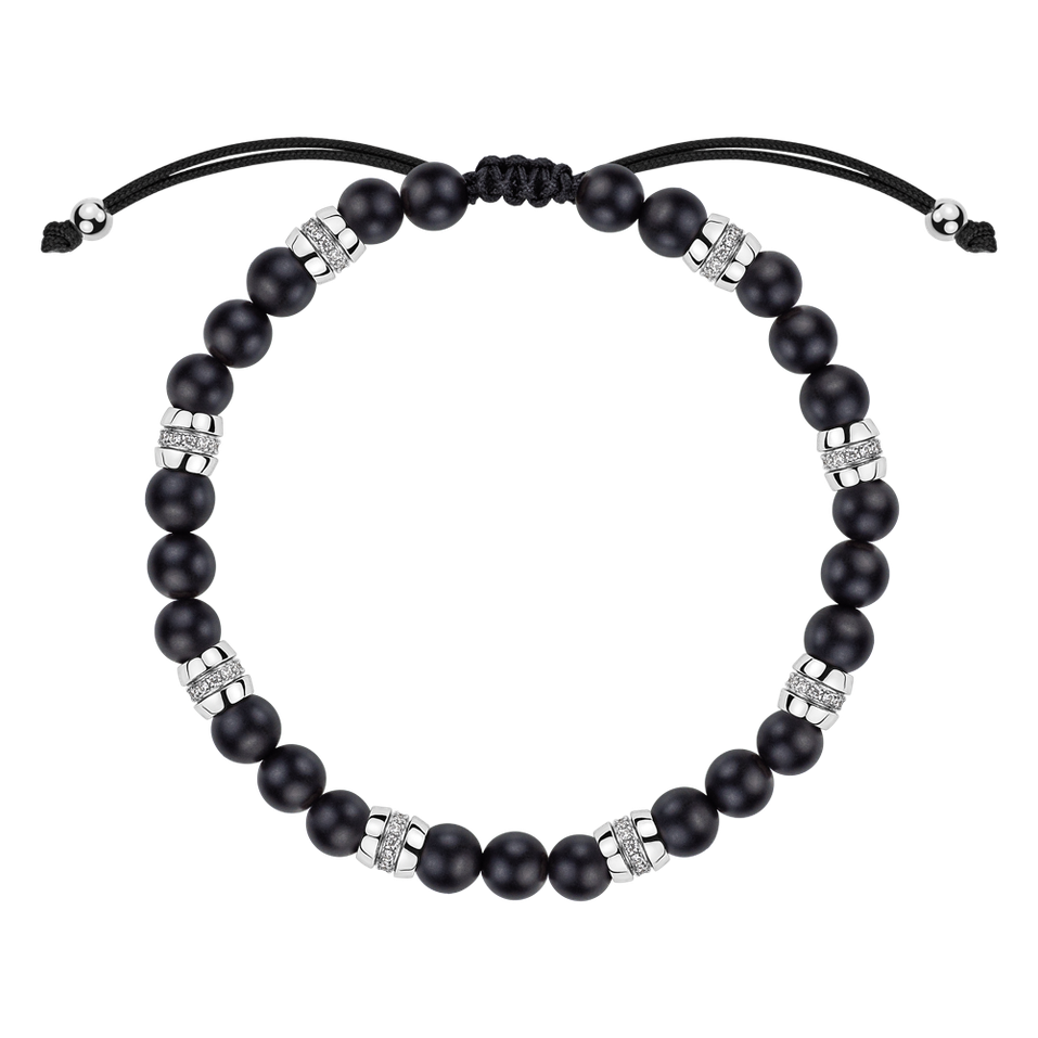 Náramek s diamanty a acháty Eclipse String