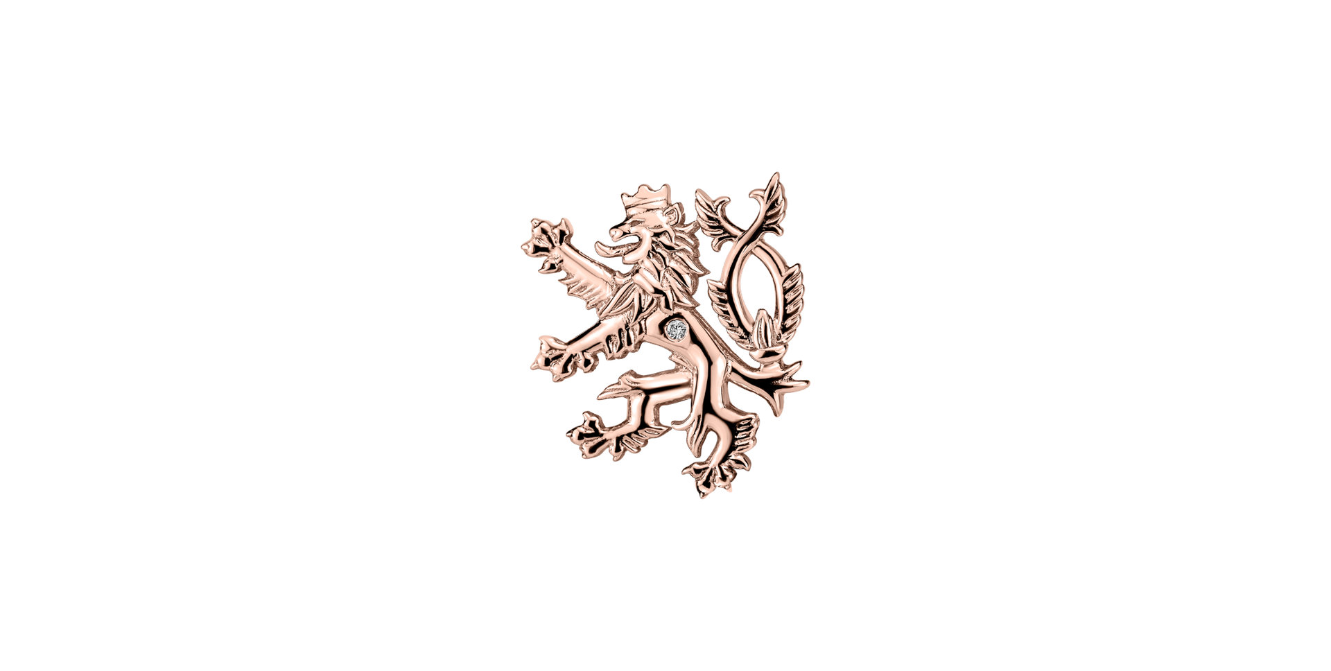 Brož s diamantem Heraldic Lion