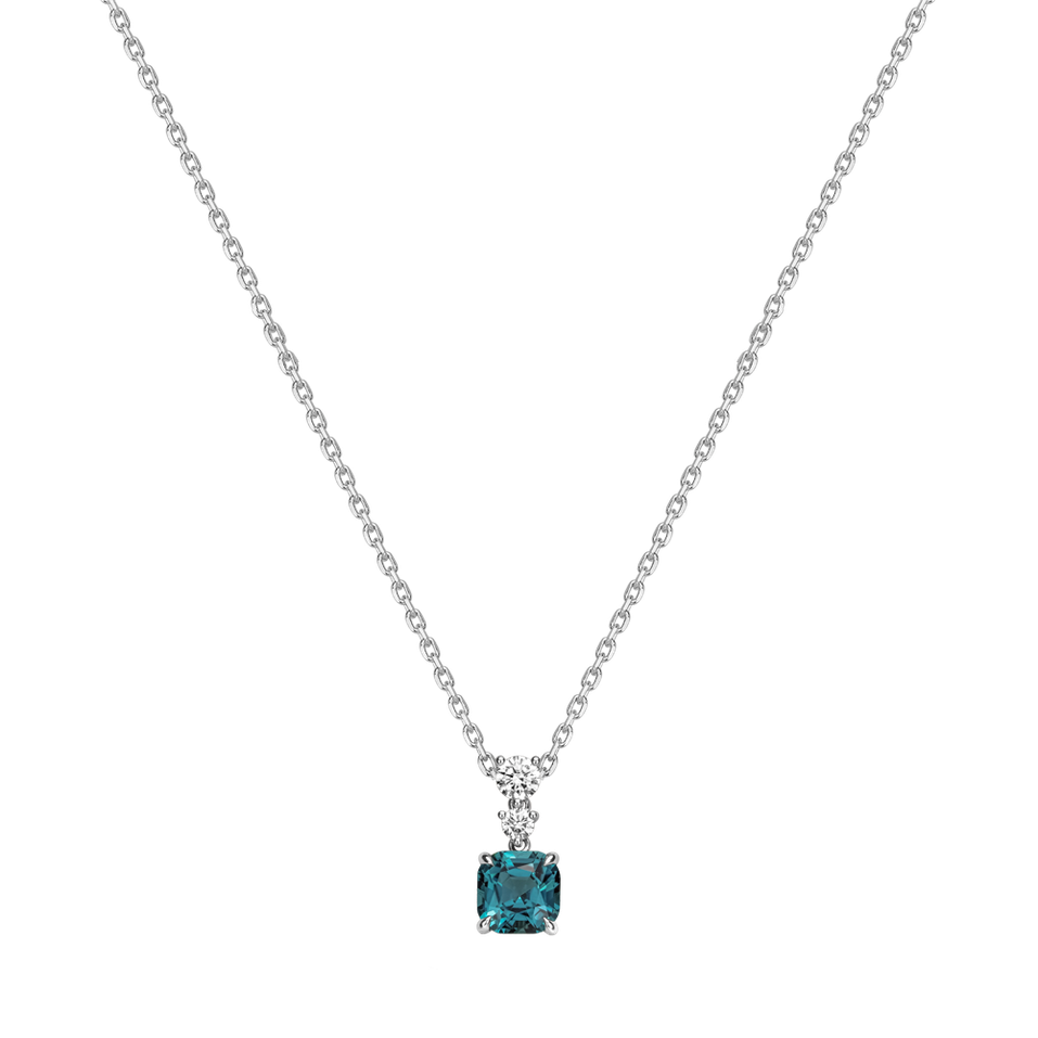 Náhrdelník s diamanty a turmalínem Seafoam Spark