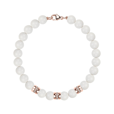 Náramek s diamanty a acháty White Mirage
