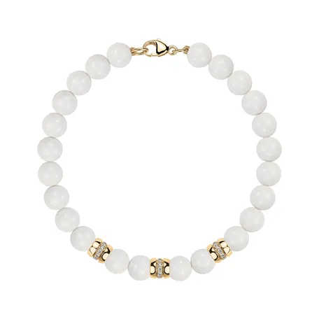 Náramek s diamanty a acháty White Mirage