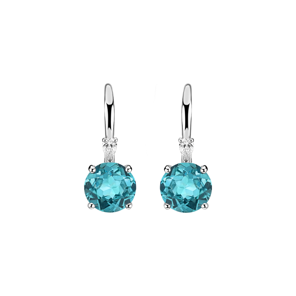 Náušnice s diamantem a apatitem Noctir