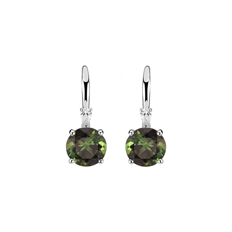 Náušnice s diamantem a turmalínem Noctir