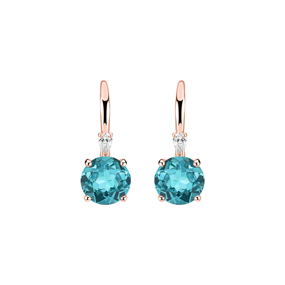 Náušnice s diamantem a apatitem Noctir