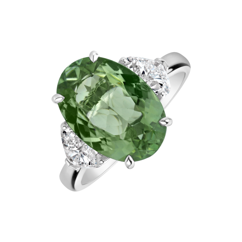 Prsten s diamanty a turmalínem Dravyn