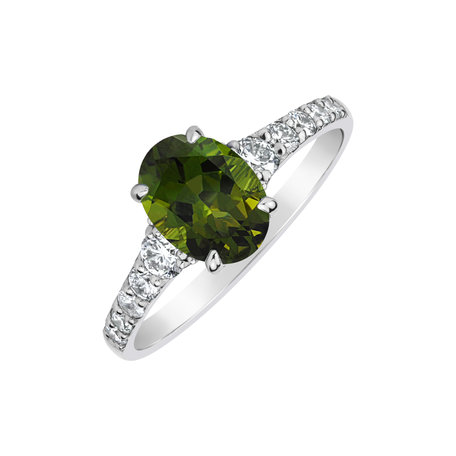 Prsten s diamanty a turmalínem Shimmering dazzle