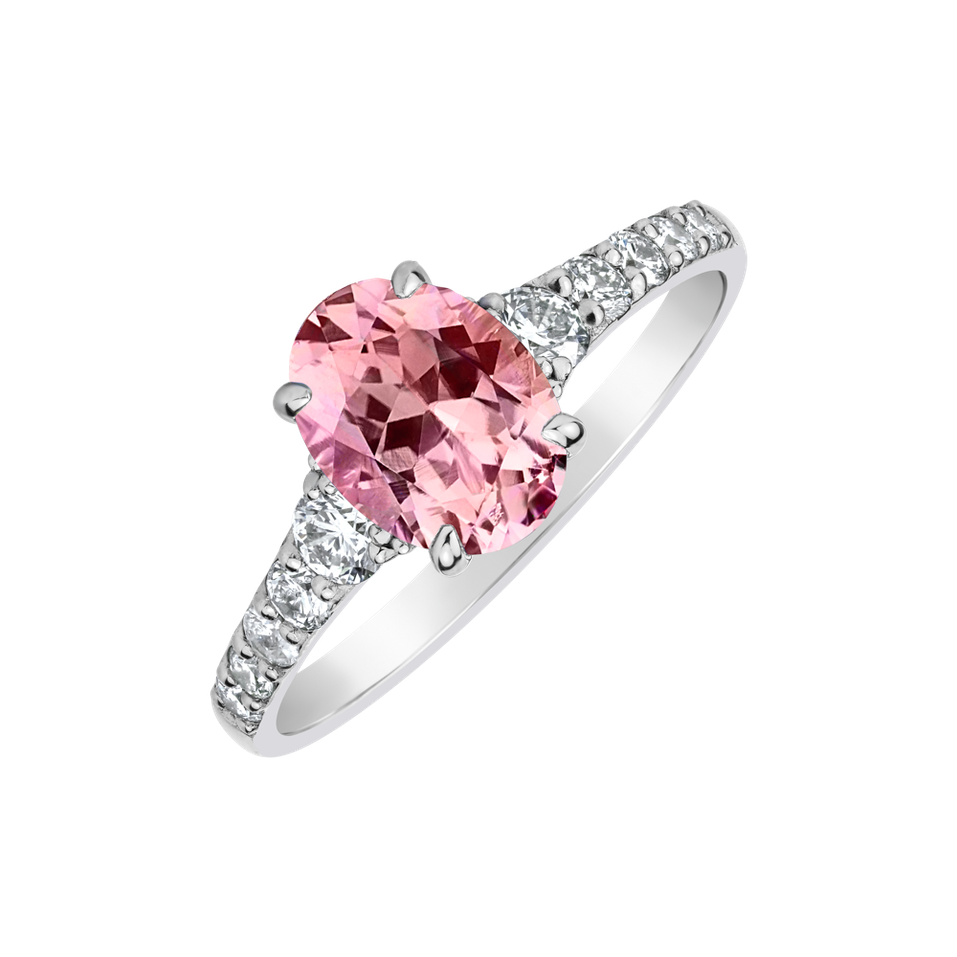 Prsten s diamanty a turmalínem Shimmering dazzle