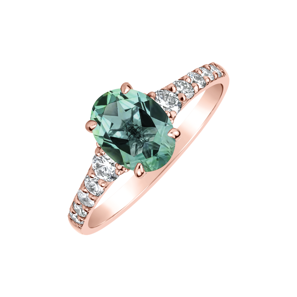Prsten s diamanty a turmalínem Shimmering Dazzle