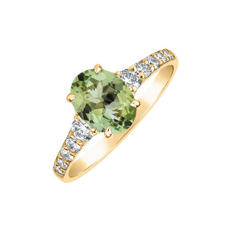 Prsten s diamanty a turmalínem Shimmering Dazzle