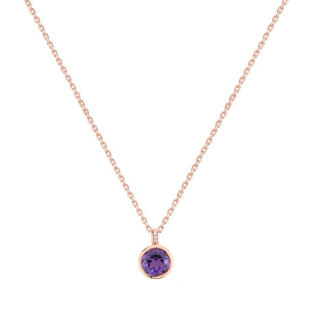 Náhrdelník s diamanty a ametystem Regal Elegance