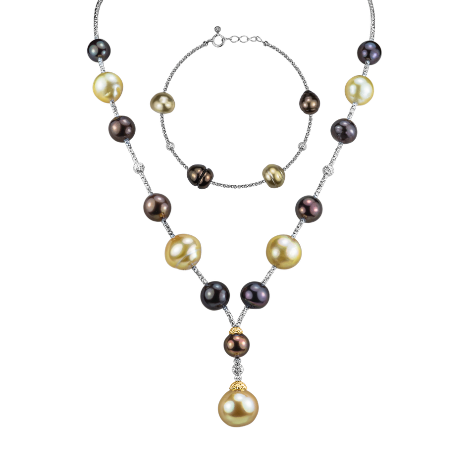 Náhrdelník a náramek s perlami Satin Pearls