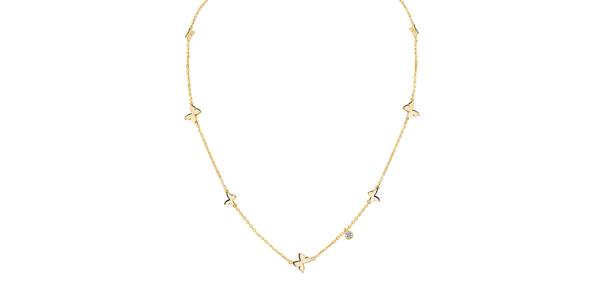 Náhrdelník s diamantem Wild Butterflies