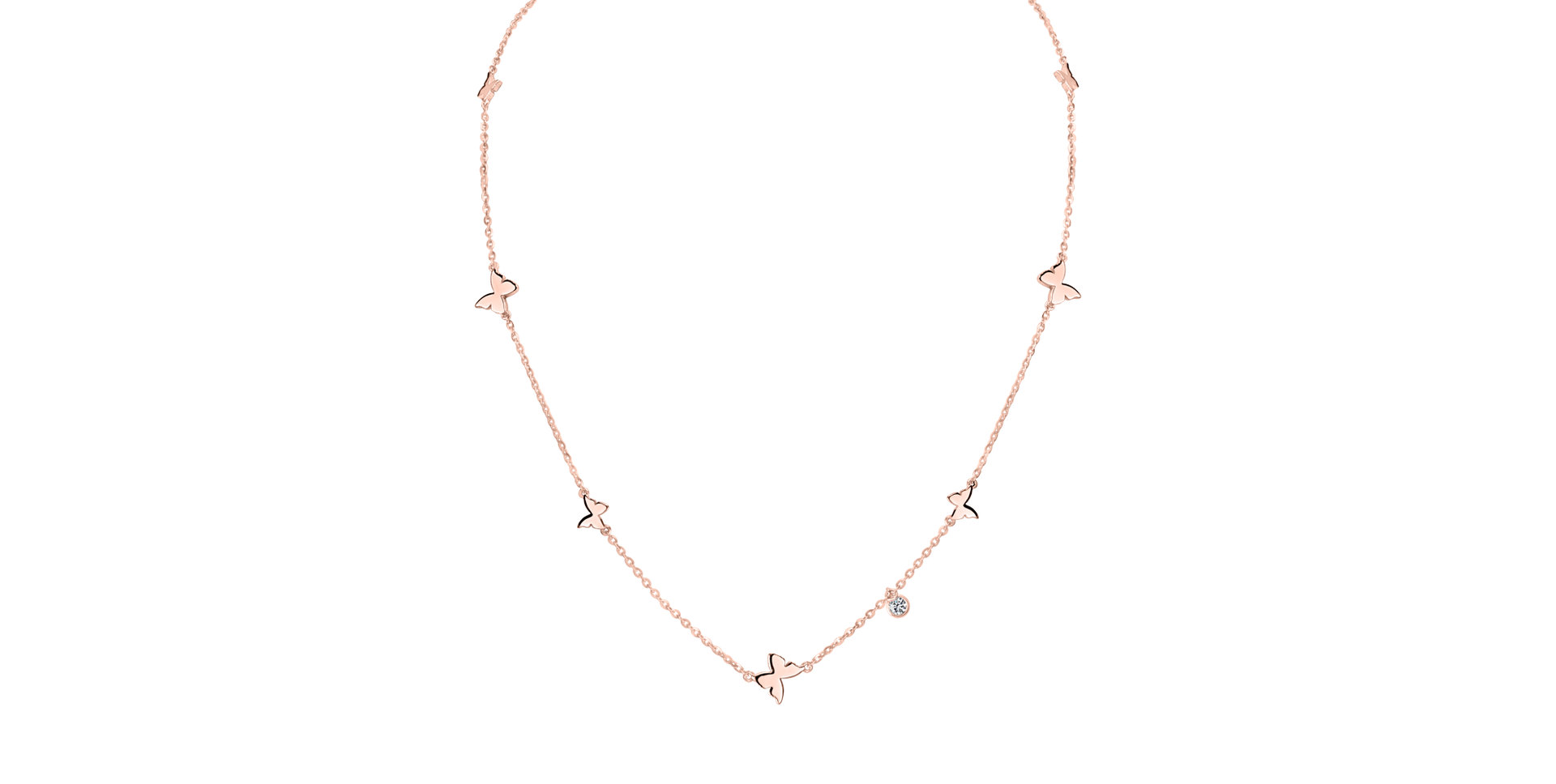 Náhrdelník s diamantem Wild Butterflies