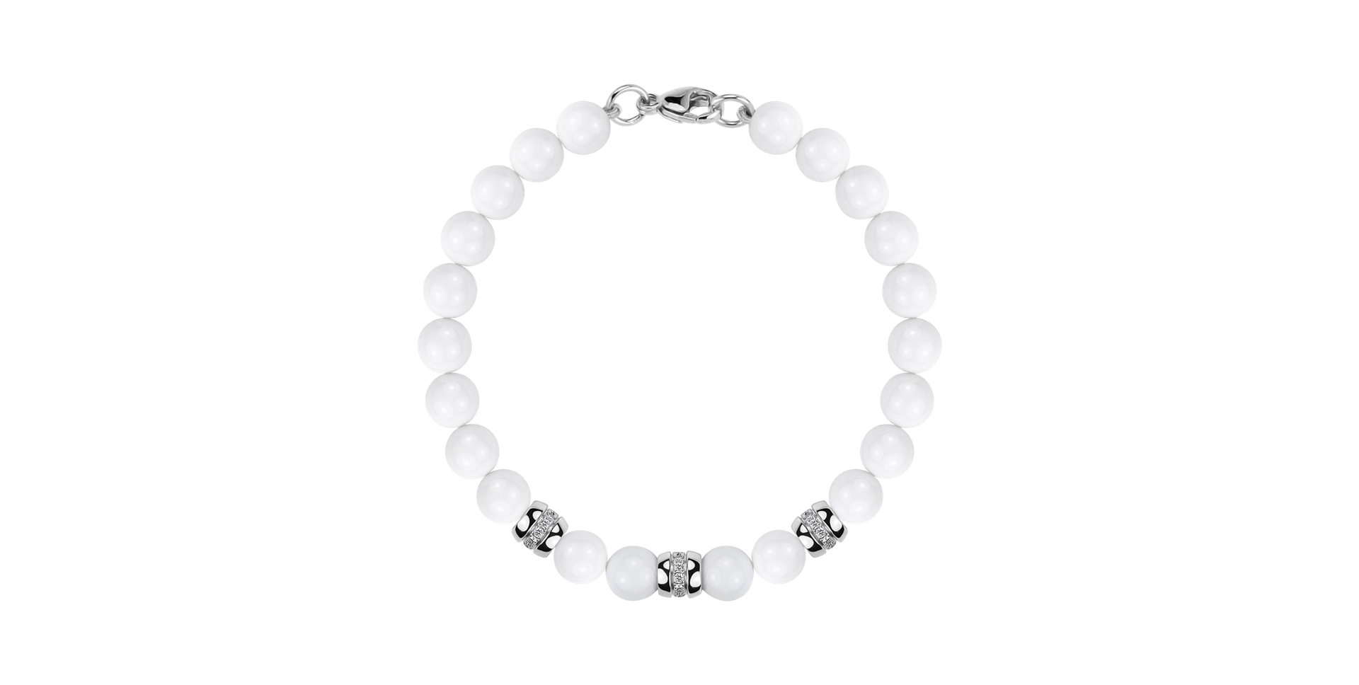 Náramek s diamanty a acháty White Mirage