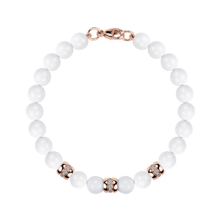 Náramek s diamanty a acháty White Mirage