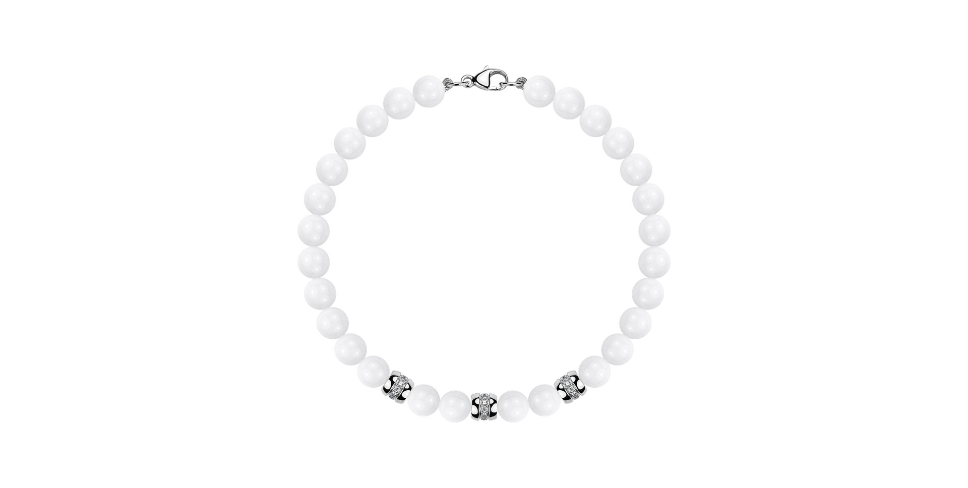 Náramek s diamanty a acháty White Mirage