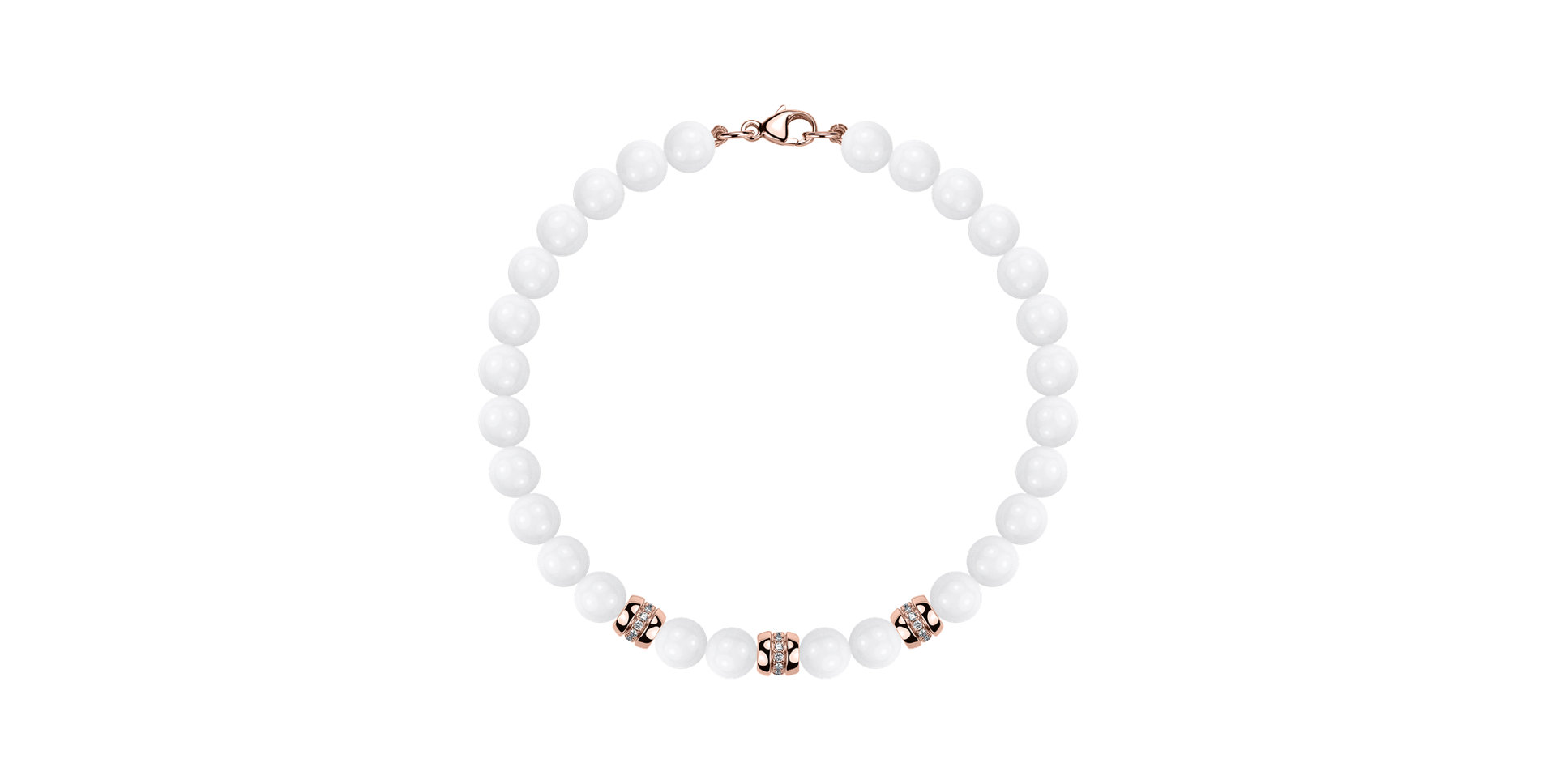 Náramek s diamanty a acháty White Mirage