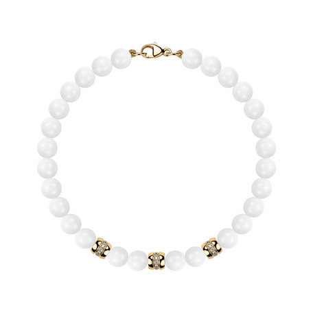 Náramek s diamanty a acháty White Mirage