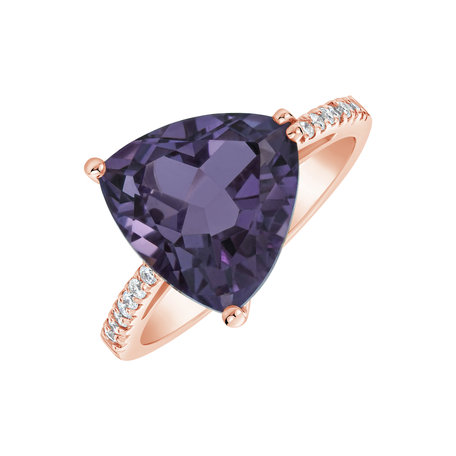 Prsten s diamanty a ametystem The Charm of Three