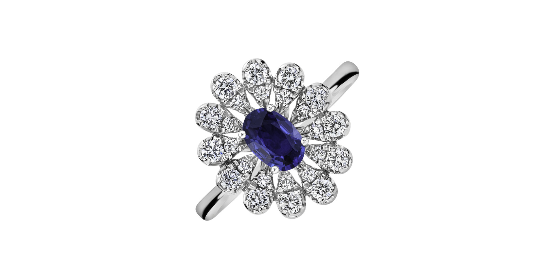 Prsten s diamanty a safírem Starlight Bloom