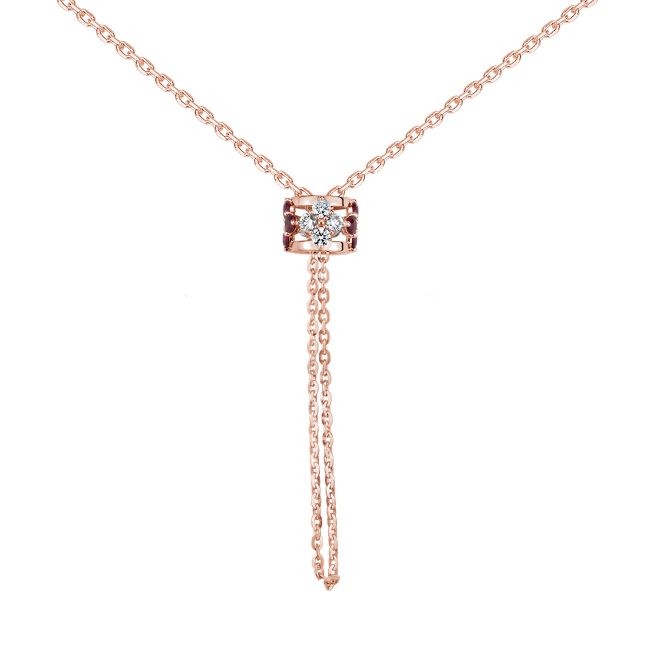 Náhrdelník s diamanty a rubíny Amea