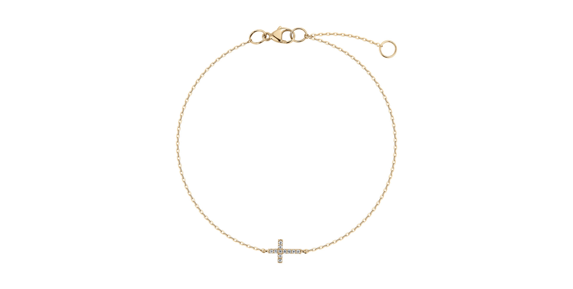 Náramek s diamanty Little Cross