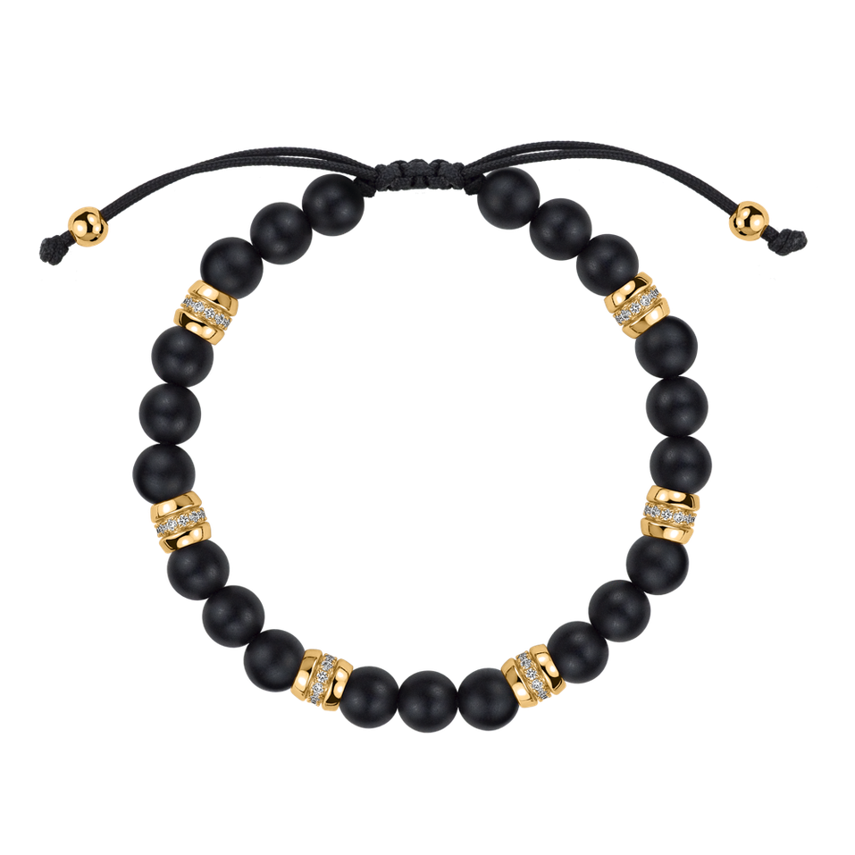 Náramek s diamanty a acháty Eclipse String