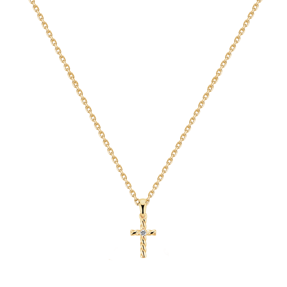 Náhrdelník s diamantem Twisted Cross