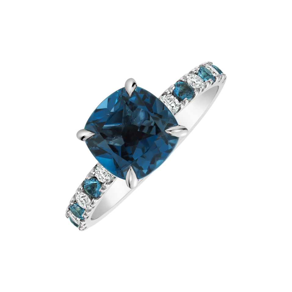 Prsten s diamanty a topazem Imelda