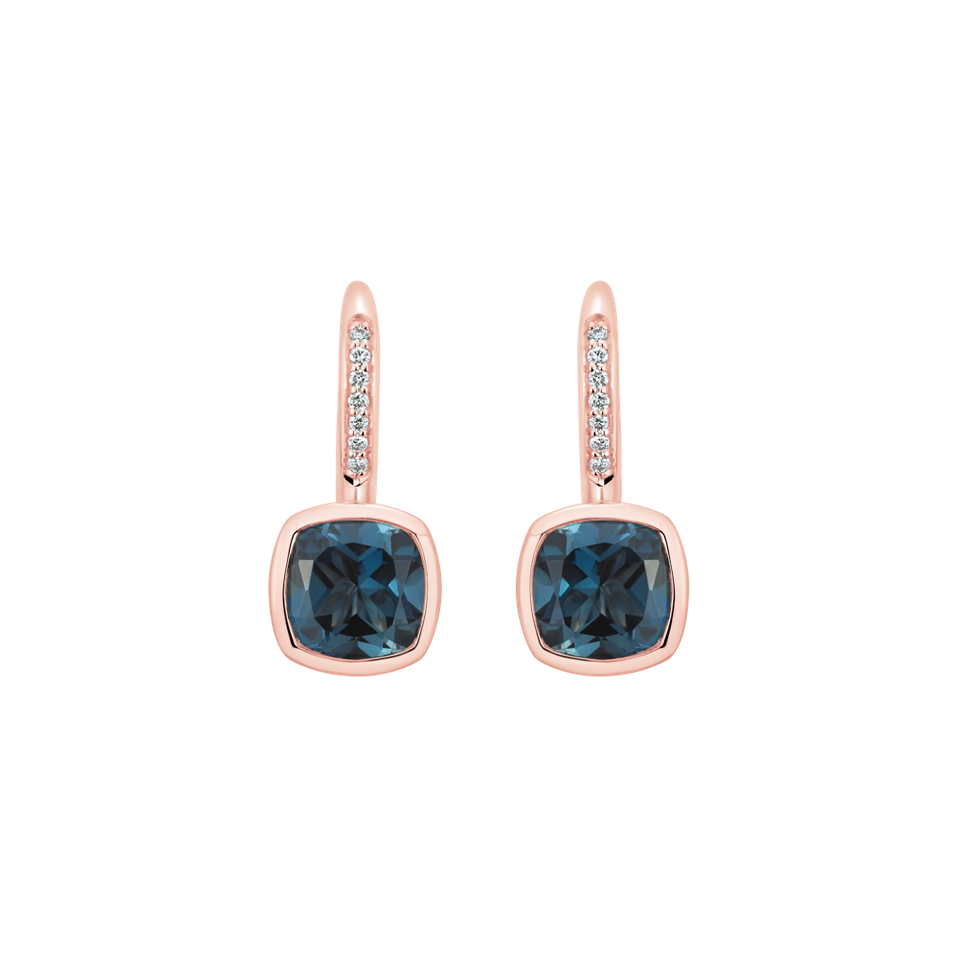 Náušnice s diamanty a topazem Carelia