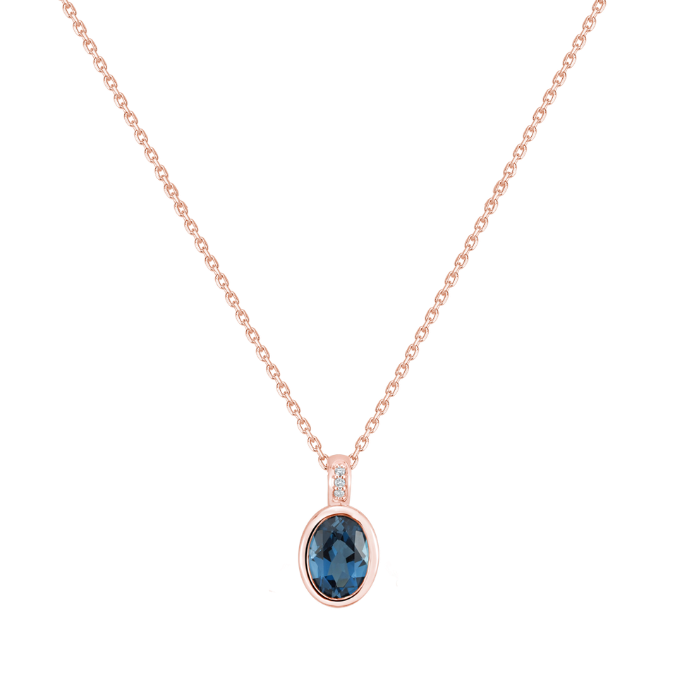 Náhrdelník s diamanty a topazem Elliptical Perfection