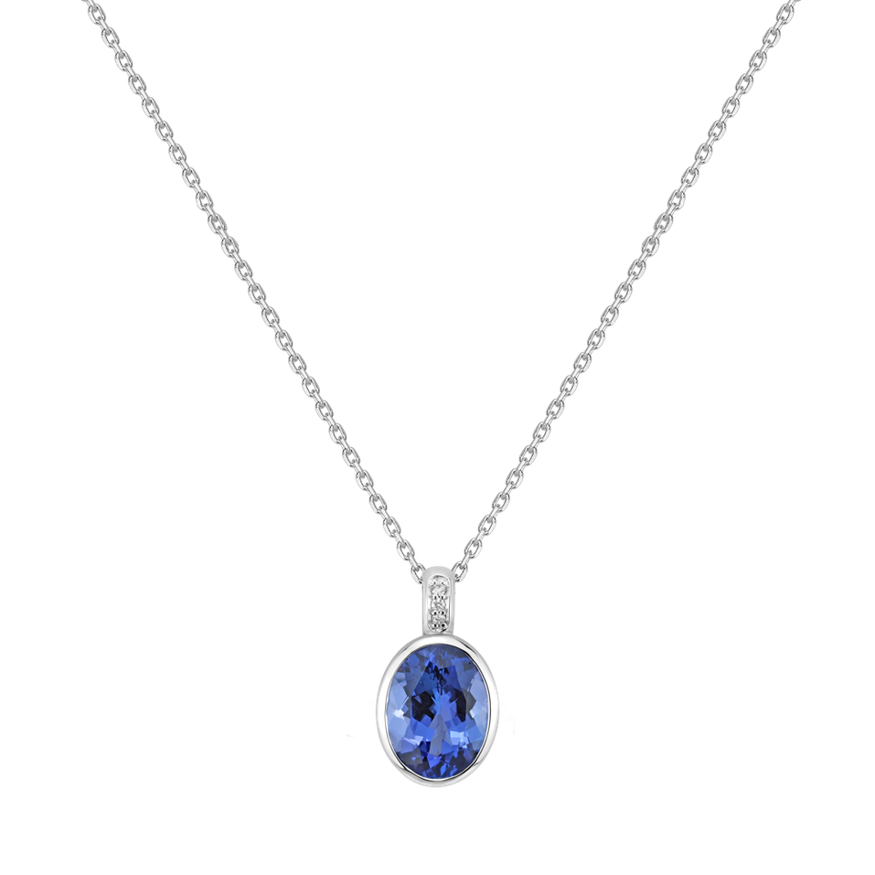 Náhrdelník s diamanty a tanzanitem Elliptical Perfection