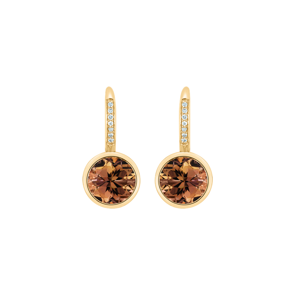 Náušnice s diamanty a turmalínem Regal Elegance