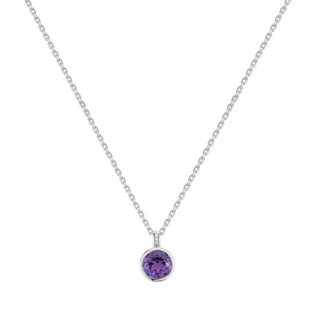 Diamond necklace with Amethyst Regal Elegance