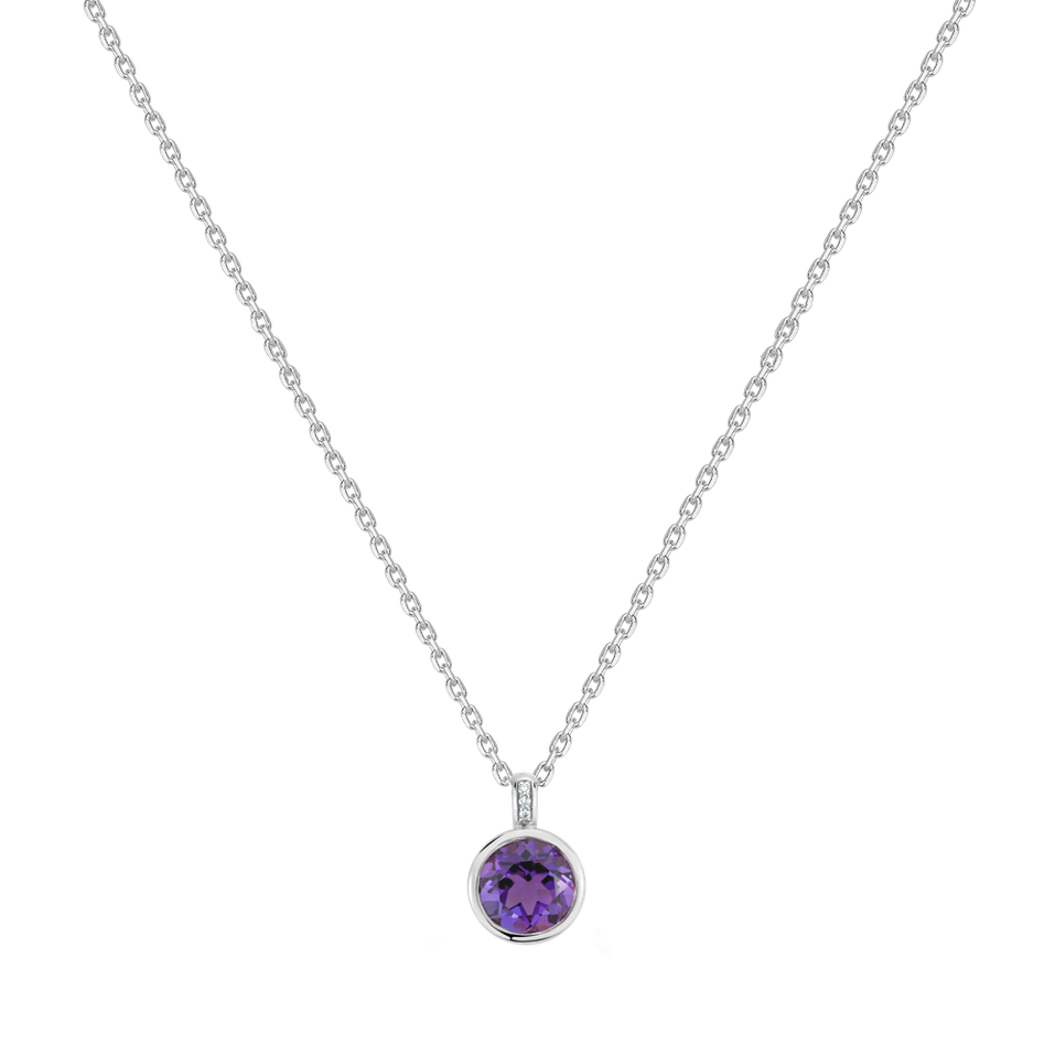 Diamond necklace with Amethyst Regal Elegance