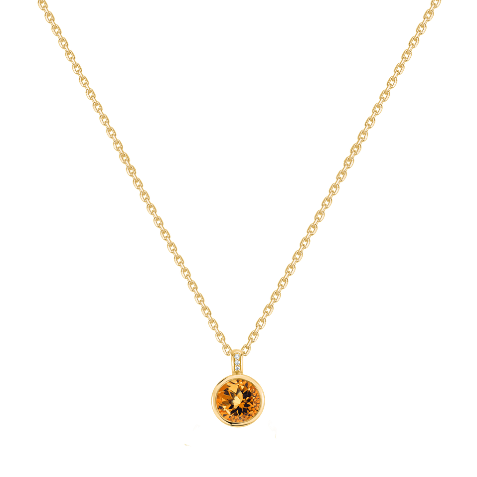 Náhrdelník s diamanty a citrínem Regal Elegance