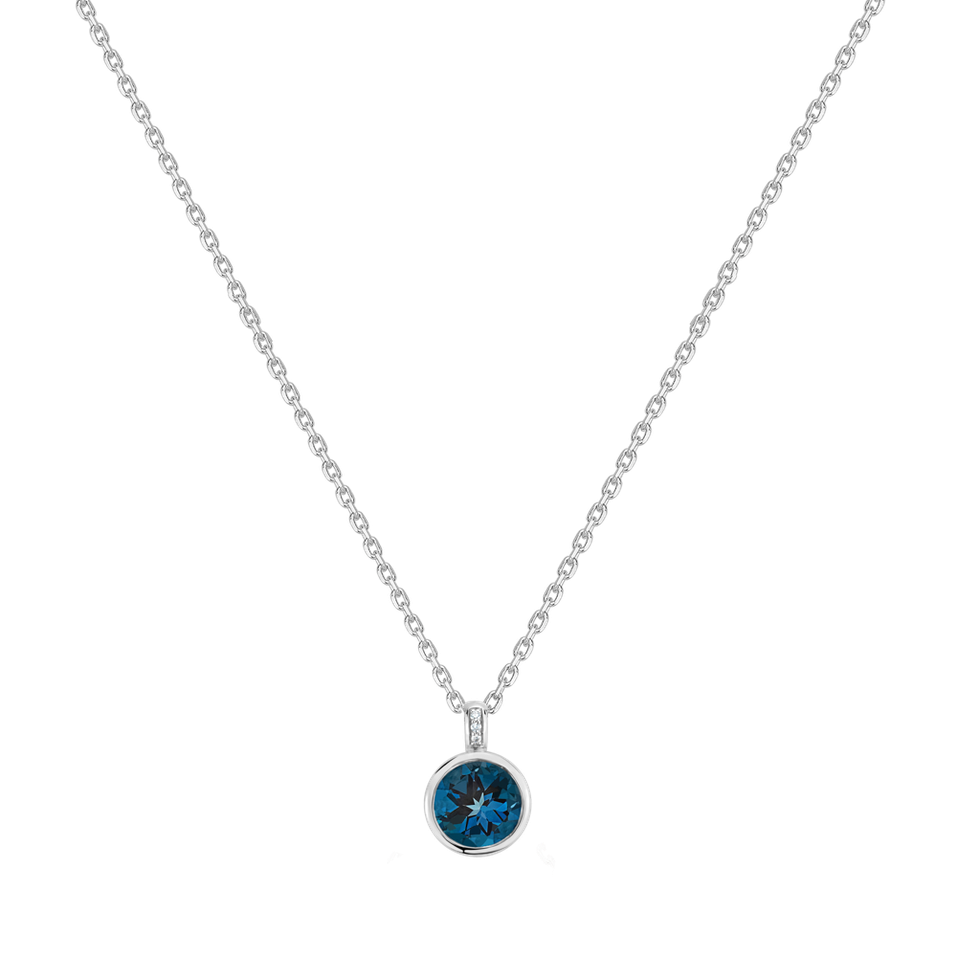 Náhrdelník s diamanty a topazem Regal Elegance