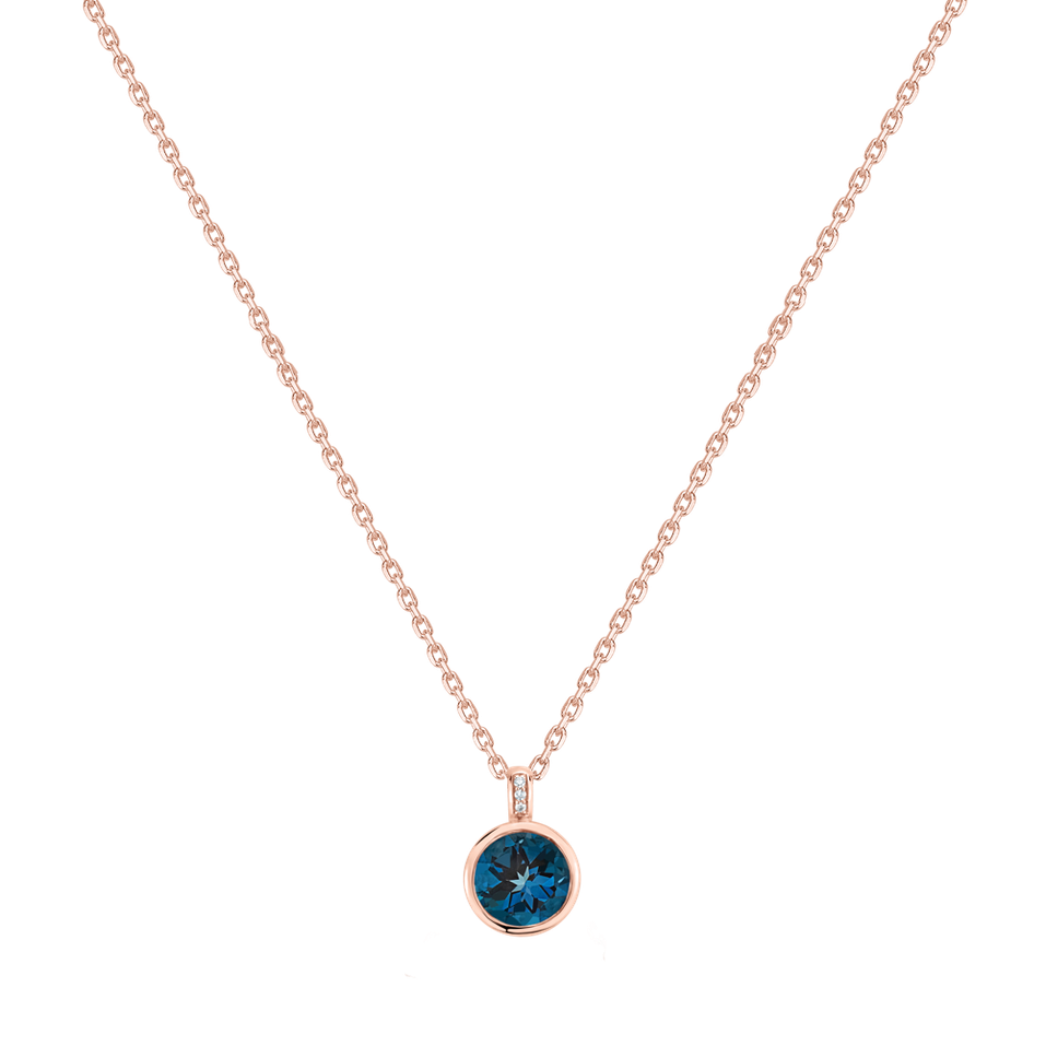 Náhrdelník s diamanty a topazem Regal Elegance