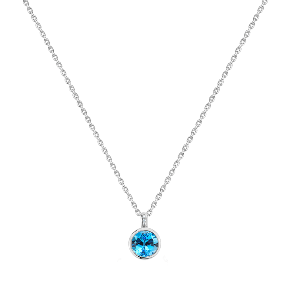 Náhrdelník s diamanty a topazem Regal Elegance