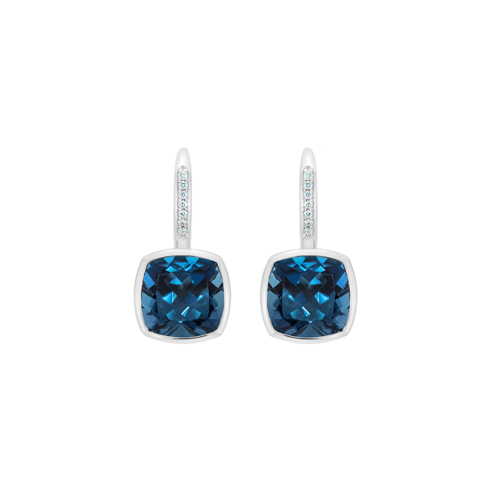 Náušnice s diamanty a topazem Carelia